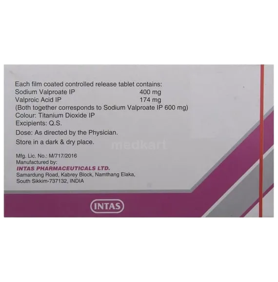 valprol cr 600mg tablet 10's